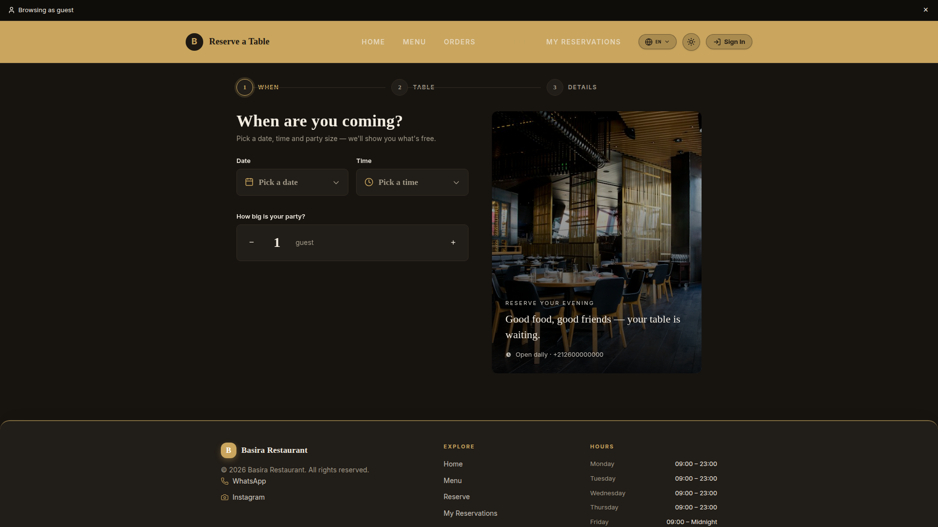 Direct Table Reservations