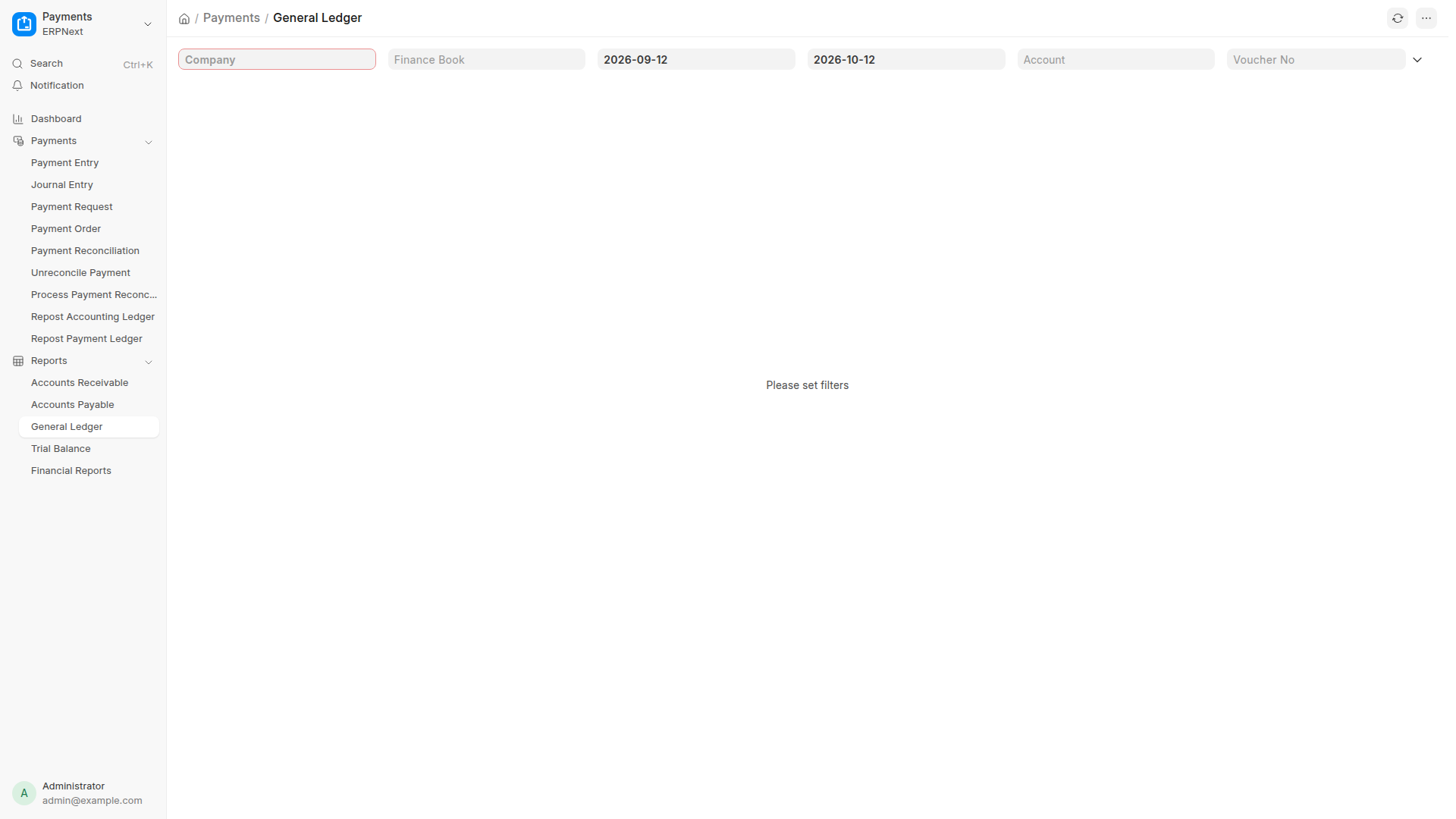 General Ledger Report
