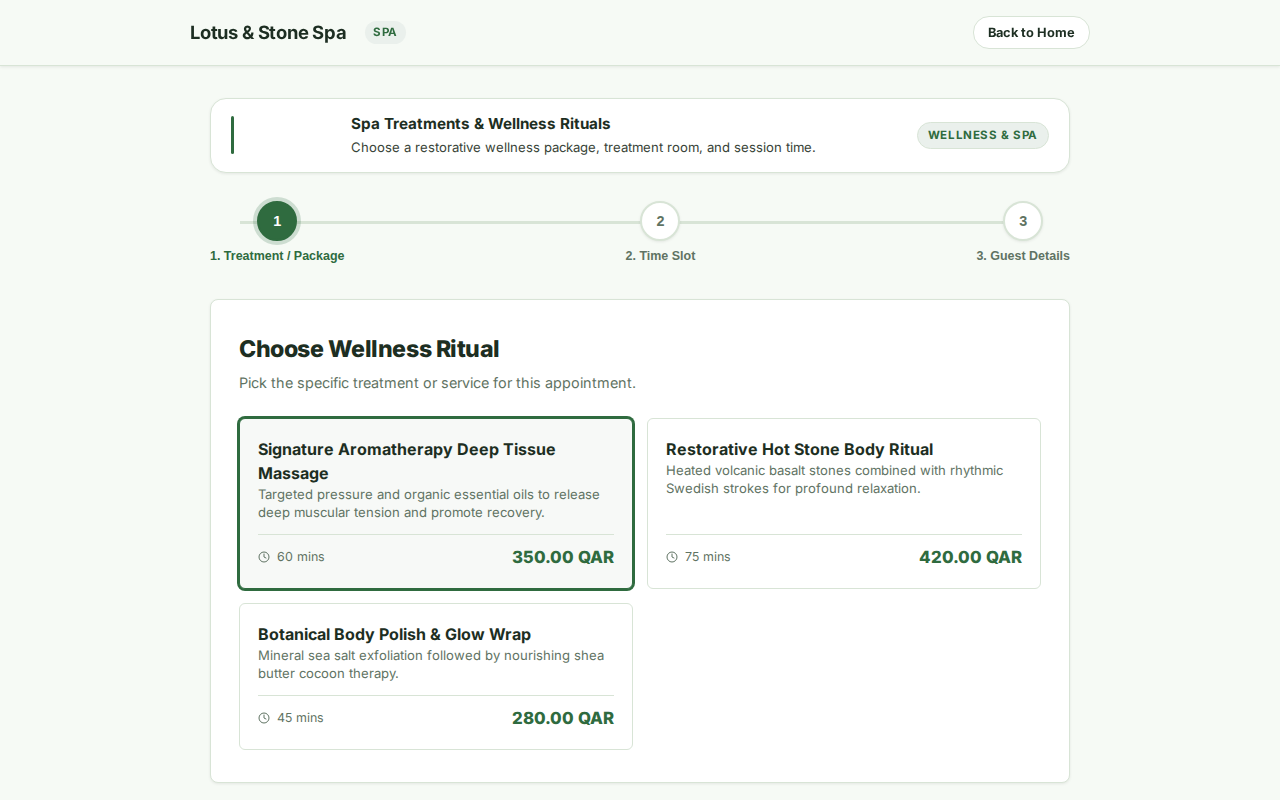 Online Booking & Treatment Packages